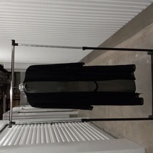 Full length black sheer duster with belt